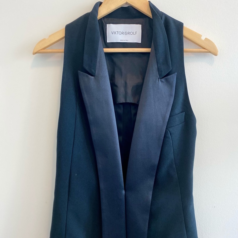 Viktor & Rolf Black Sleeveless Tuxedo Vest